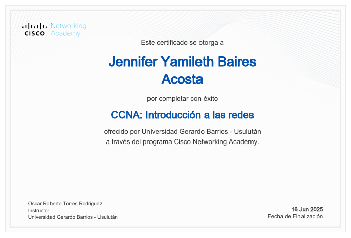 CCNA: Introducción a las Redes – Cisco Networking Academy & Universidad Gerardo Barrios