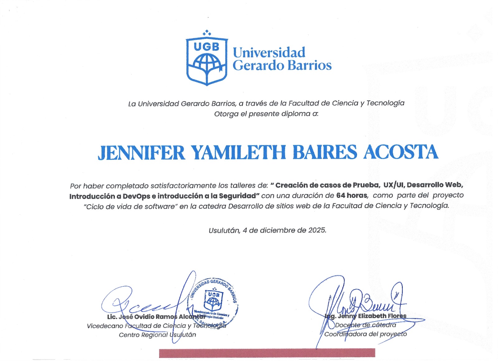 Talleres de Desarrollo y Seguridad – Universidad Gerardo Barrios